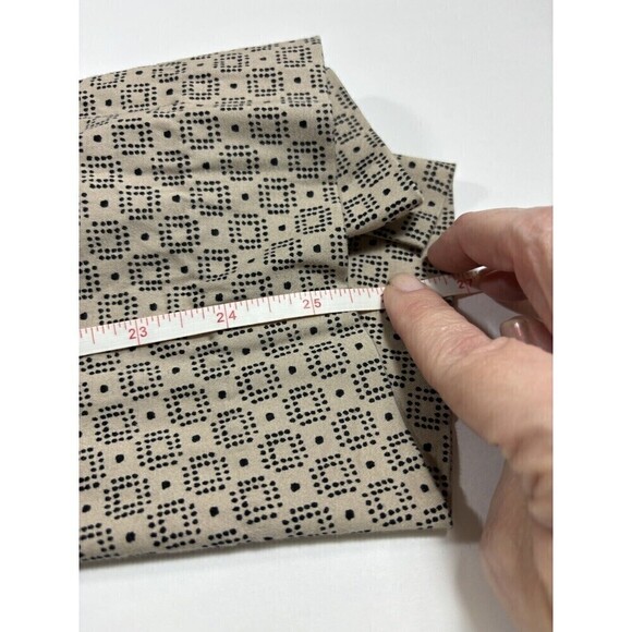 Pendleton Pull On Pants Beige Black Print Size 14 Flat Front Stretch Straight - Picture 4 of 9